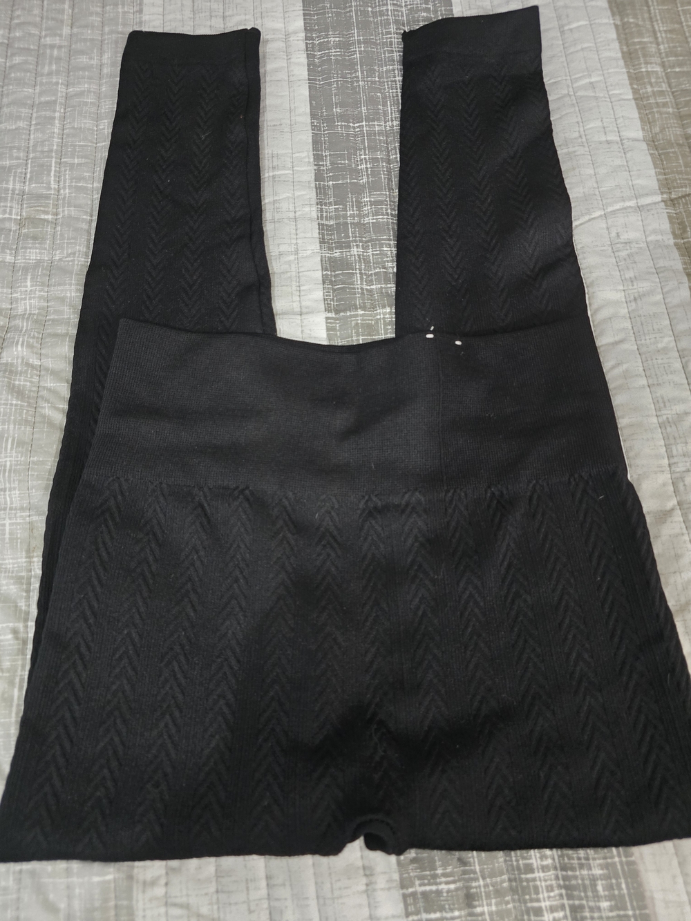 new directions Black High-Waist Shaping Leggings Fleece Sz M